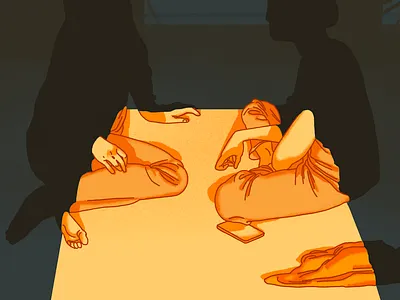 Conversation character drawing editorial illustration illustration lgbtq lighting narrative photoshop shadow sunset