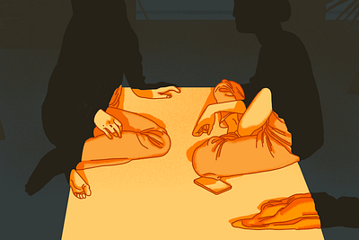 Conversation character drawing editorial illustration illustration lgbtq lighting narrative photoshop shadow sunset