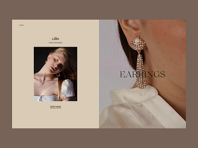 Câlin Jewelry accessories consept design interface minimal online store typography ui ux web website