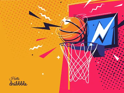 Hello Dribbble art colorful creative design dribbble illustration vector
