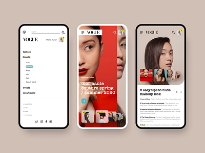 VOGUE app concept dribbble mobile app shot ui ui ux