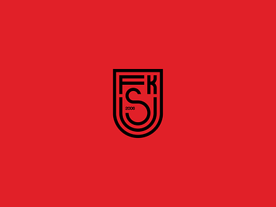 Logo design | FKS Ukmergė badge crest design football lithuania logo logo design monogram monogram logo red soccer