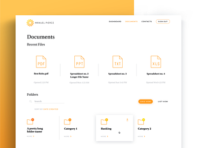 Documents management web service banking documents documents storage files files management finance financial app folders management rwd storage ui ux web app web application web service