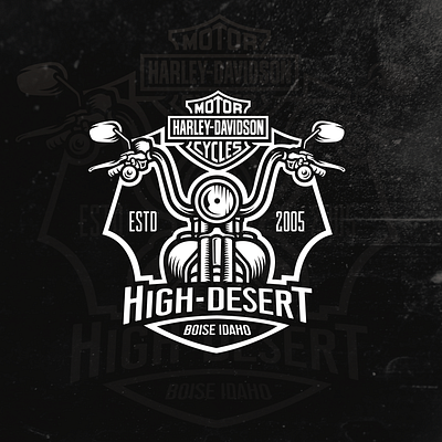 High-Desert black white design logo vector