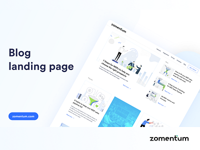 Zomentum - MSP CRM Blog landing page blog design landing page uidesign zomentum