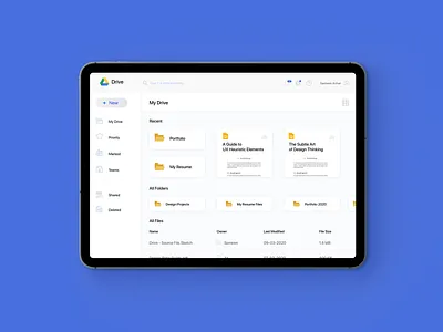 Google Drive Redesign Concept app creative design desktop illustration minimal modern ui ux web