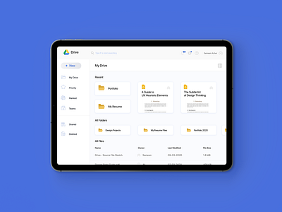 Google Drive Redesign Concept app creative design desktop illustration minimal modern ui ux web