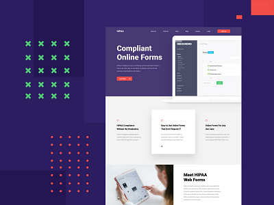 Compliant Online Forms - Healthcare website design agency compliance form form design forms health health app health care healthcare healthy hipaa homepage interaction online purple web form web forms