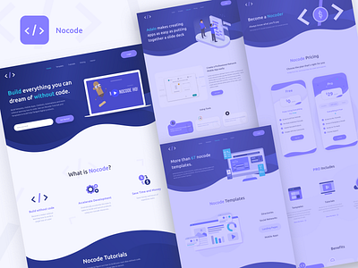 Nocode HQ Website branding design dribbble best shot graphic design illustrations interaction design landing page design mockups nocode product design tech website technology templates tutorials ui ux design user experience design user interaction user interface design visual design web design website design