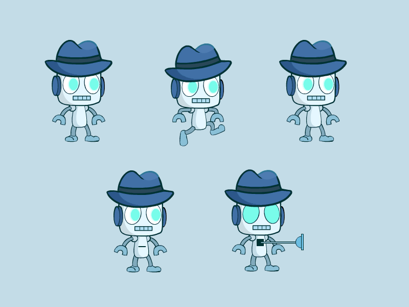 Spy Robot animation animation 2d character design game illustration