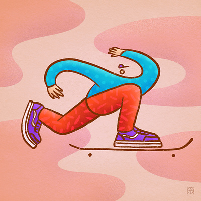 Skater character illustration pattern procreate ride shoes skate skater texture