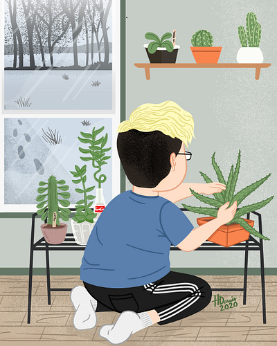 Indoor Plants cartoon character cute digitalart illustration personalprojects vector