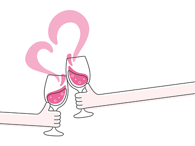 Cheers~ adobe illustrator cheers design dribbble flat fun illustration line vector wine