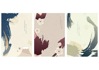 Japanese template and icon vector. Cherry blossom flower, Fuji abstract asian background banner bird brush cherry blossom cherryblossom chinese fuji geometric hammer illustration japanese lucky modern mountain pattern vector wave