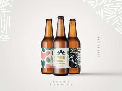 Kumbucha packaging bottle branding identity logo packaging