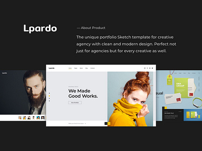 Lpardo — Creative Agency Sketch Template agency business company consulting corporate creative design digital freelancer marketing personal website photography portfolio startup studio web