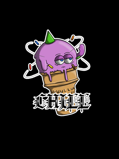 Chill art cartoon character character design drawing food food illustration ice cream cone illustration procreate sketch