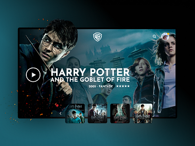 DAILY UI 025 - TV APP daily ui dailyui dailyui25 design harry potter harry potter movie movie movie app movie poster smart tv smart tv app tv tv app tv design tv movie app tv series tv show ui ui design ui ux