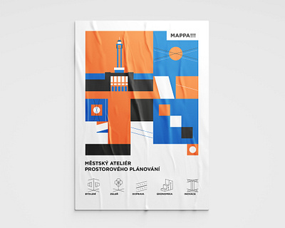Poster for architect project city clean czech design flat illustration illustrator minimal ostrava space typography ui vector