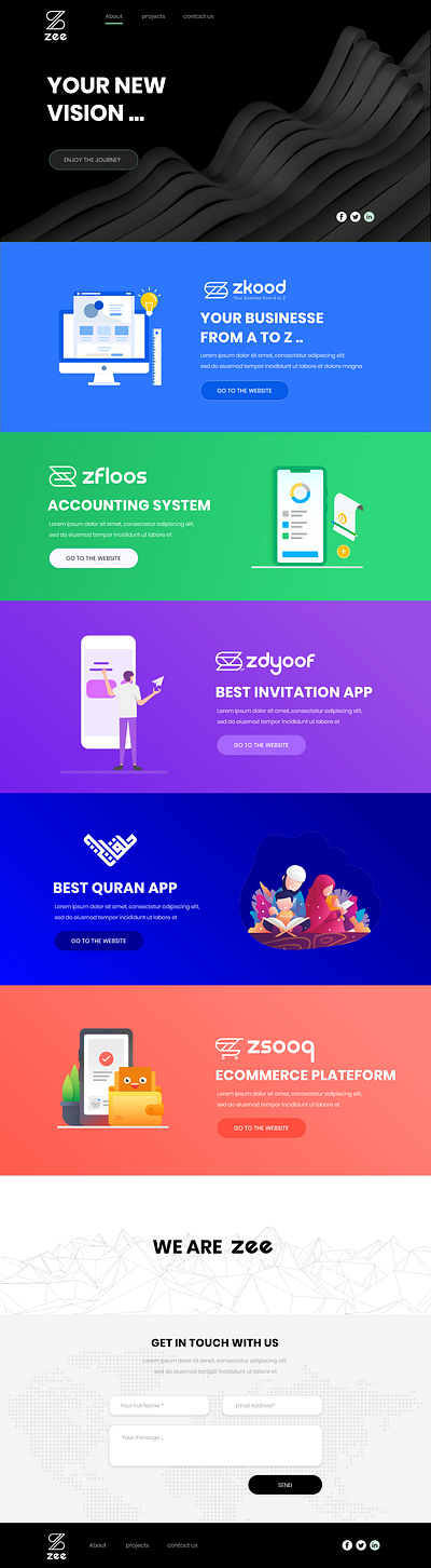 zee website ui ux website