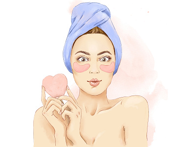 Illustration for beauty shop beauty cosmentic face fashion feminine illustration korean self care woman