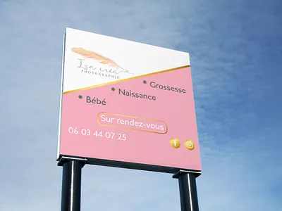 Advertising Board - Isa Créa Photographie advertising board design graphic design graphism illustrator typography