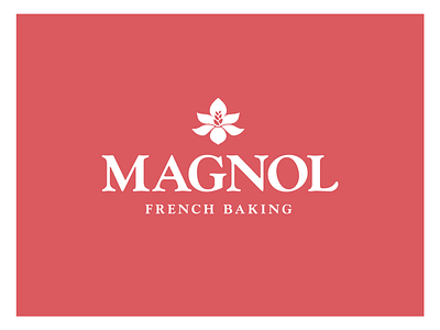 Magnol Vertical Lockup baked goods bakery baking brand branding bread design flour flower identity logo magnolia type typography vector wheat wordmark