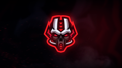 Robot Skull Mascot Logo angry branding design e sports illustration logo mascot mascot logo mecha red robot ronot skull vector white
