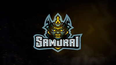 Samurai Mascot Logo angry branding dead design e sports illustration logo mascot mascot logo ninja samurai skull vector white yellow