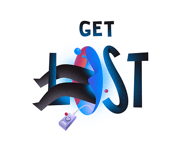 Get lost 2d adventure blue getlost illustration lost photoshop print