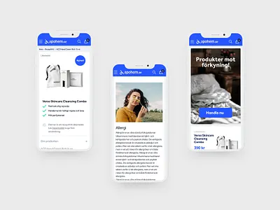 Apohem web design blue identity mobile mobile ui most moststudios pharmacist pharmacy shopping webdesign webshop