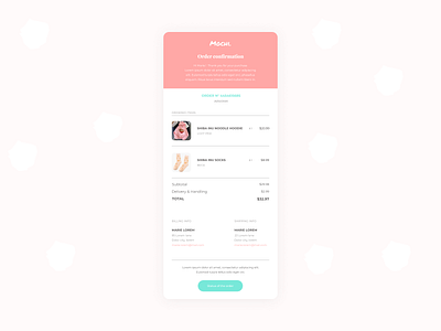 DailyUI#17 Email Receipt daily 100 challenge dailyui design email email receipt light ui pastel pastel colors ui