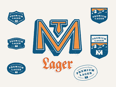 Premium Lager badge badge design beer beer design can design colorado beer craft beer fort collins kevin kroneberger lager mountain icon mountains print typography