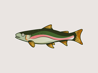 Rainbow Trout branding design fish fish logo illustration illustrator minimal nature rainbow trout texture trout ui vector