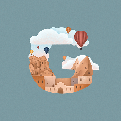 G is for Goreme in Turkey 36daysoftype cappadocia dribbble illustration linijos lithuania turkey typography