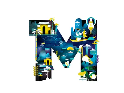 M flatdesign gradient gradient color graphicdesign illustration illustration art memory vector vietnam vietnamese