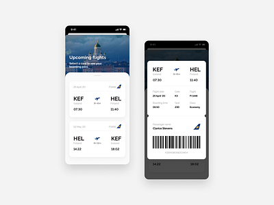 Boarding Pass - Daily UI #24 airline app design blue boarding boarding pass clean clean ui daily ui flight flight app plane ticket travel ui white