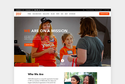 YWCA Minnesota landing page marketing sketch ui ux web design webflow