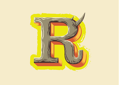 36 Days of Type -- R for Rhino 36daysoftype animal alphabet branding illustration letter r lettering logo logos rhino rhinoceros rhinos type typography vector
