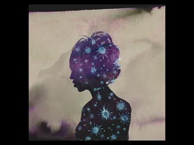 Microcosm COVID-19 — Silhouette biology black woman coronavirus cosmos covid 19 digital artwork flu illustration ilness infected medical microbiology microcosm paitning sickness silhouette virus visual art watercolor