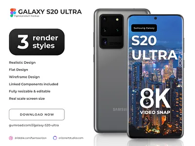 Samsung S20 Ultra - Figma Mockup clean design design design material download flat freebie interface mobile mobile ui mockups modern phone s20ultra samsung samsung galaxy samsung mockup ui uidesign uiux vector