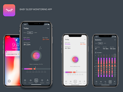 baby sleep app app design ui ux