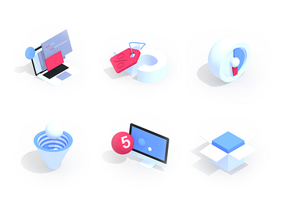 Isometric Icon Set 3d c4d icons illustrations isometric isometric icons shadow