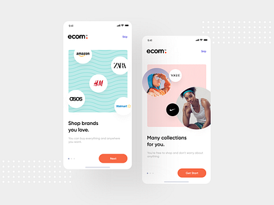 Ecom Fashion Flutter app clean ui concept ecommerce app fashion app flutter minimalist onboarding ui ui ux vendor