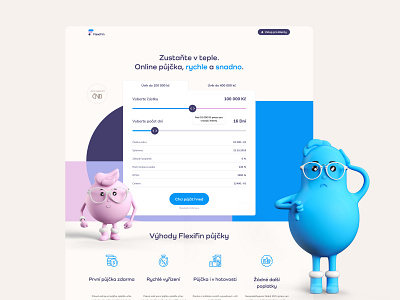 Flexifin animation character czech design flexi prague sdmk studio ui ux