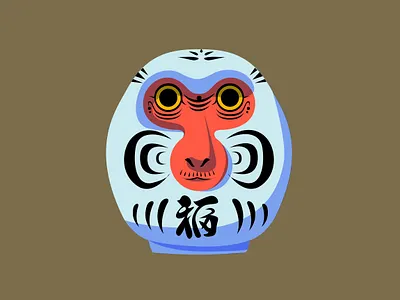 Snow Monkey illustration japan japanese macaque monkey vector