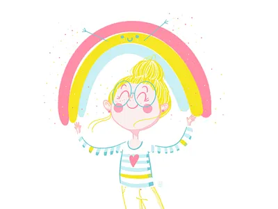 Rainbow character digital illustration digitalart happiness illustration illustrator ipadpro procreate procreate art rainbow