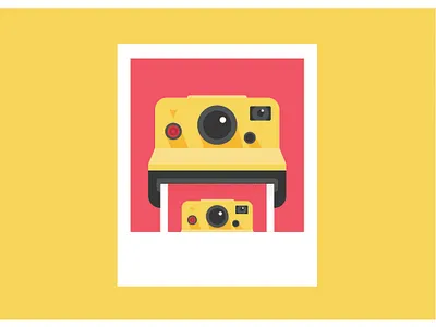 Polaroid of a Polaroid art cam camera funny graphic icon illustration lens photo photos print red yellow