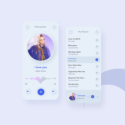 Music Player 🎶 app app design application design light mode music music player neumorphism shadow skeuomorphic typography ui ux