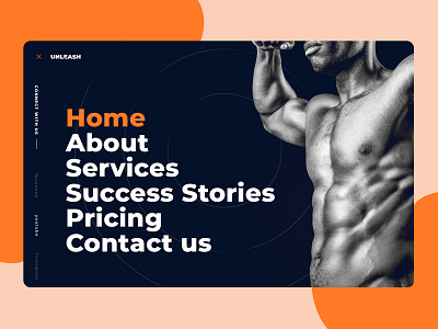 Fitness Website Menu builder clean design fitness fitness app full menu gym home imhassanali interaction landing minimal mobile app modern side menu social media ui ux web app website